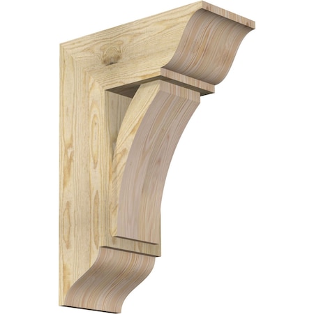 Ekena Millwork Thorton Traditional Rough Sawn Bracket w/ Offset Brace, Douglas Fir, 8"W x 18"D x 26"H BKT0806X18X26THR01RDF